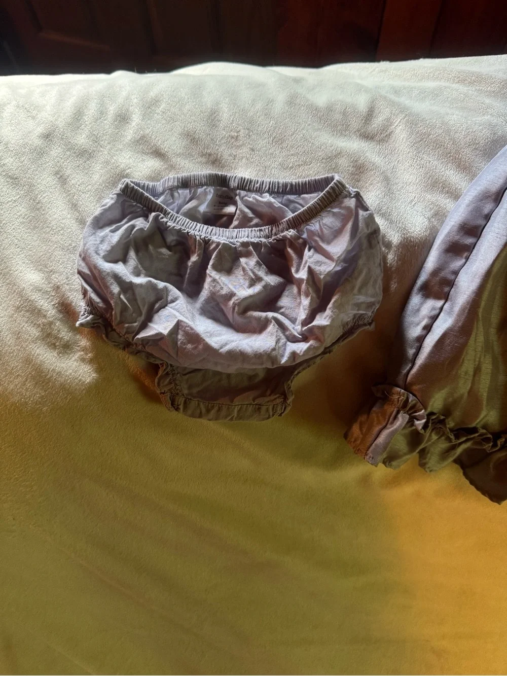 Baby Gap Girls Shimmery silver Ruffle babydoll dress w/ diaper cover